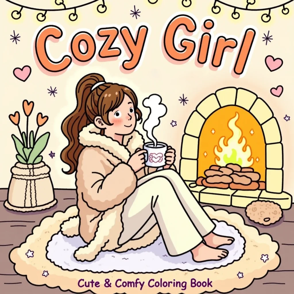 Food And Snacks Coloring Book - 28 Pages Cozy Girls's Day Coloring