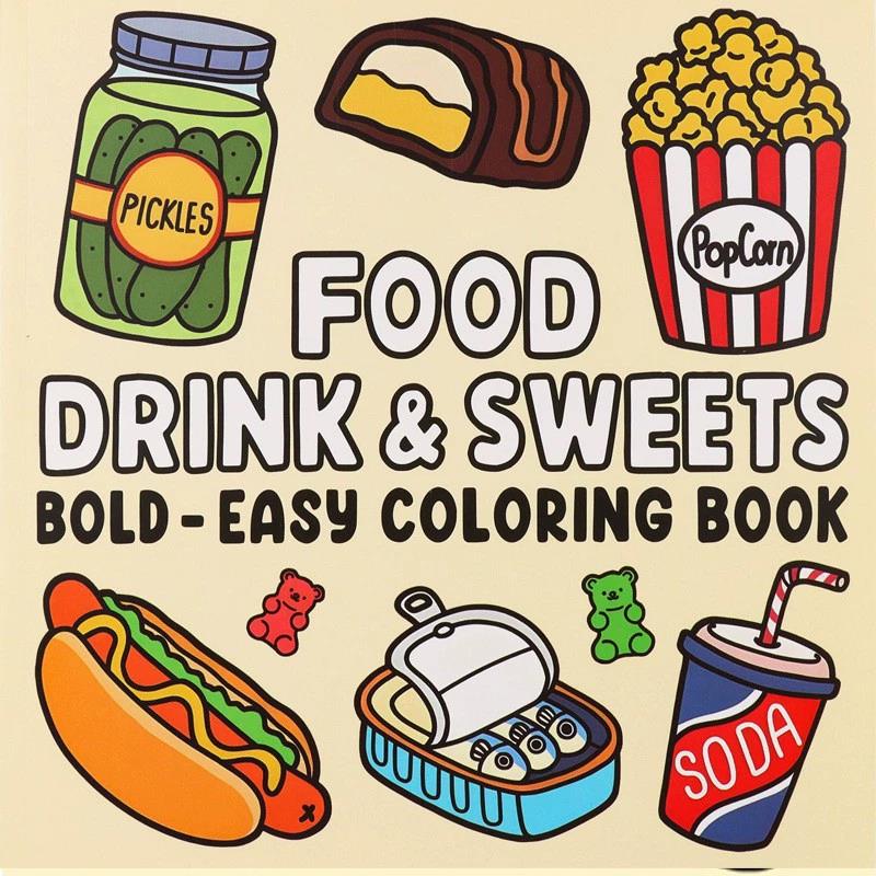 Food Drinks Desserts Coloring  - Food And Snacks Coloring Book recension och pris