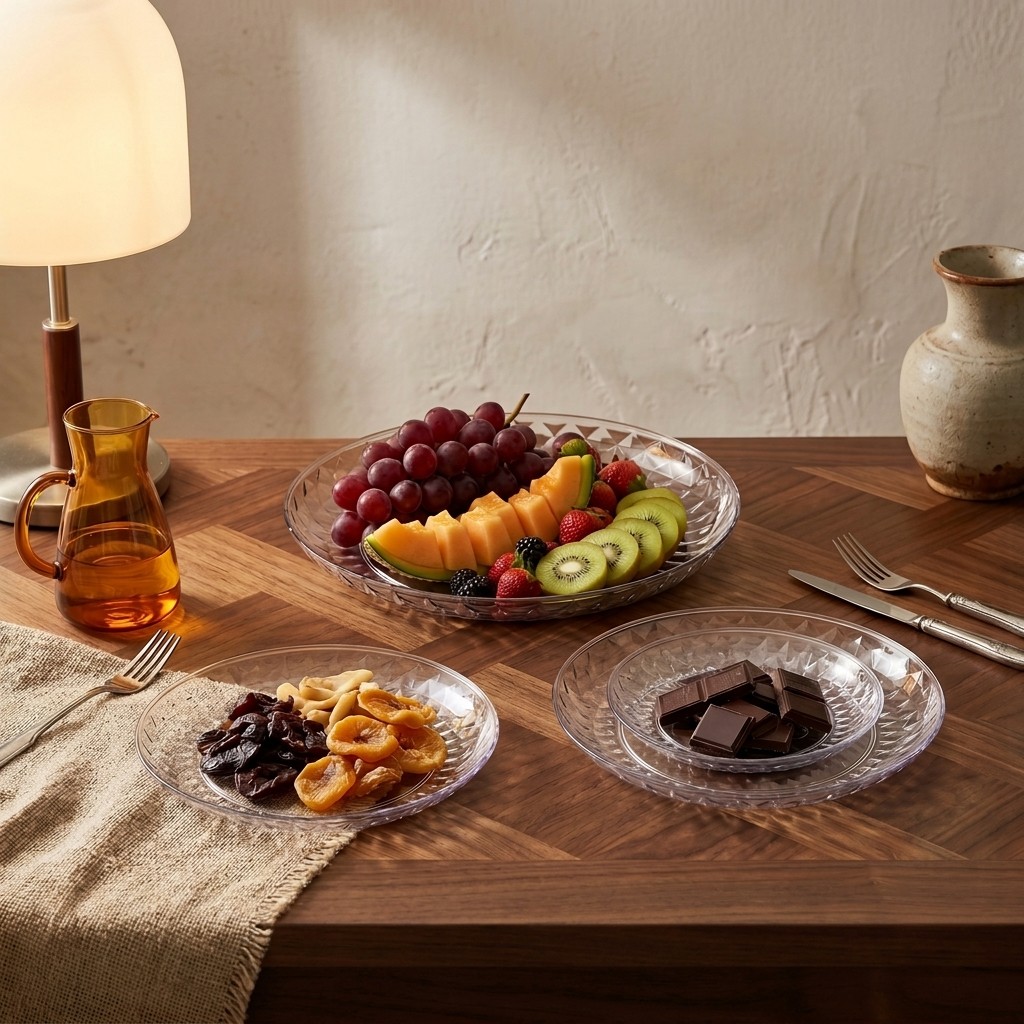 Clear Plastic Serving Tray Rou - Food Platter Snacks recension och pris