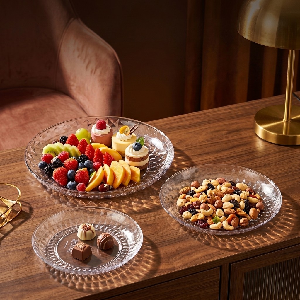 Clear Plastic Serving Tray Rou - Food Platter Snacks recension och pris