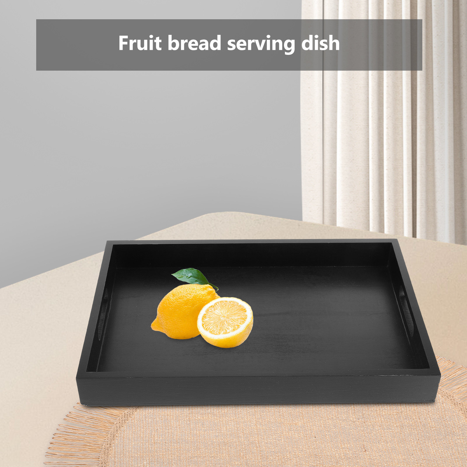 Black Rectangular Tea Tray Sol - Food Platter Snacks recension och pris