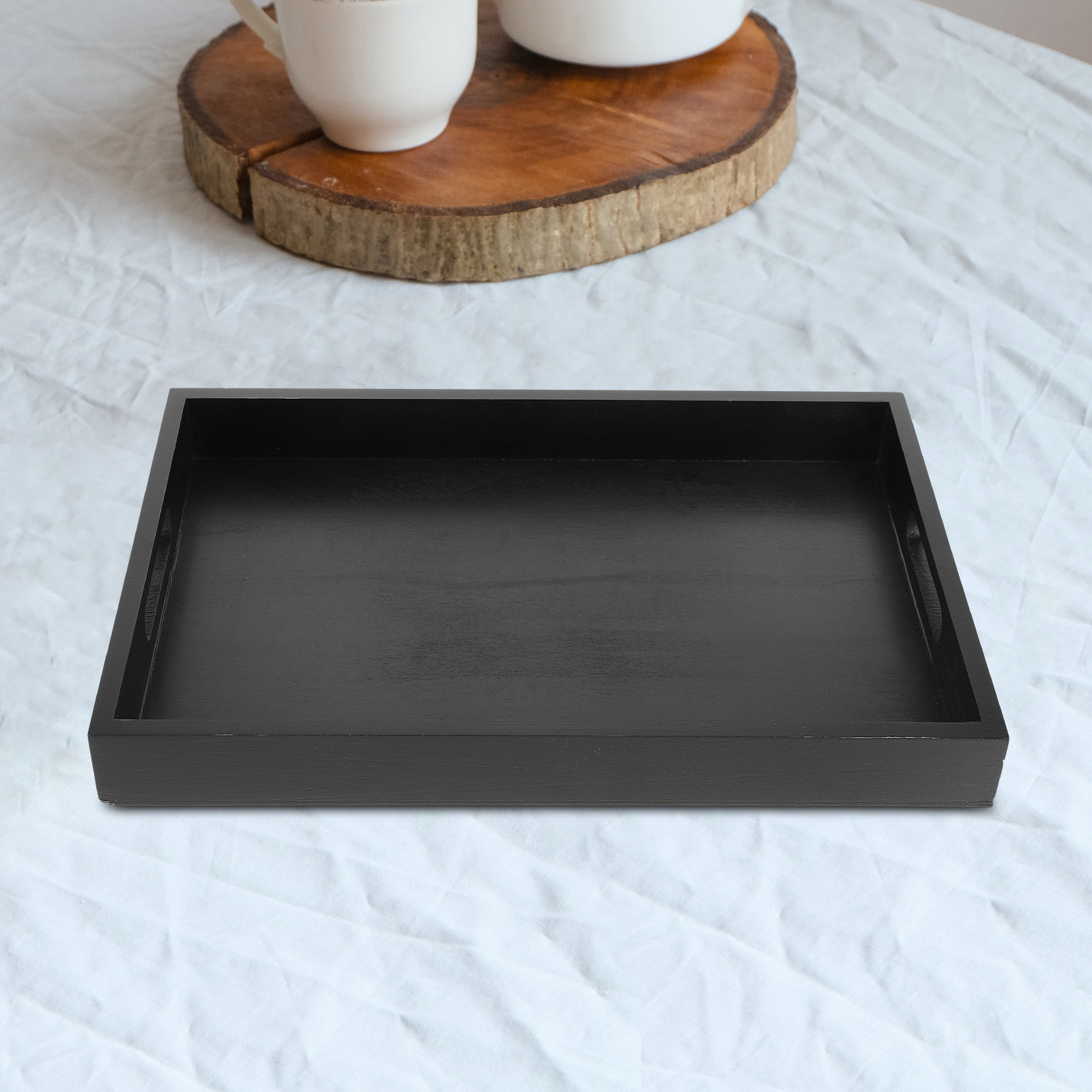 Black Rectangular Tea Tray Sol - Food Platter Snacks recension och pris