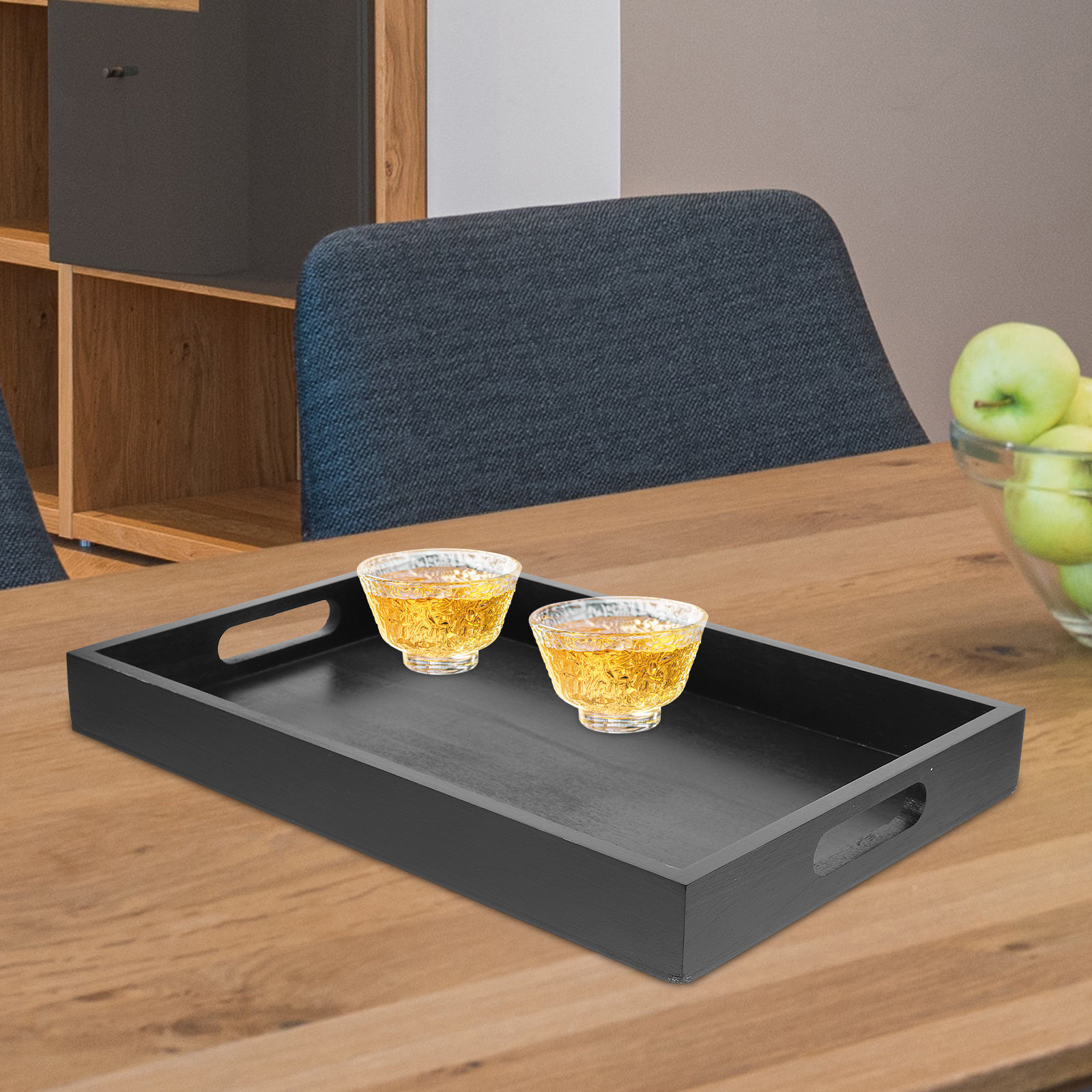 Black Rectangular Tea Tray Sol - Food Platter Snacks recension och pris