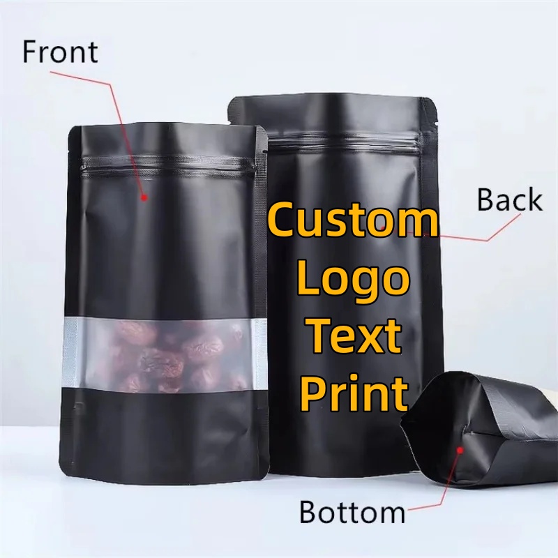 100PCS Stand-up Matte Black Al - Food Like Snacks recension och pris