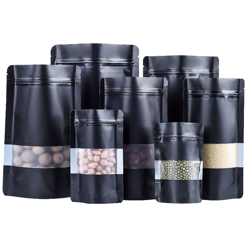 100PCS Stand-up Matte Black Al - Food Like Snacks recension och pris