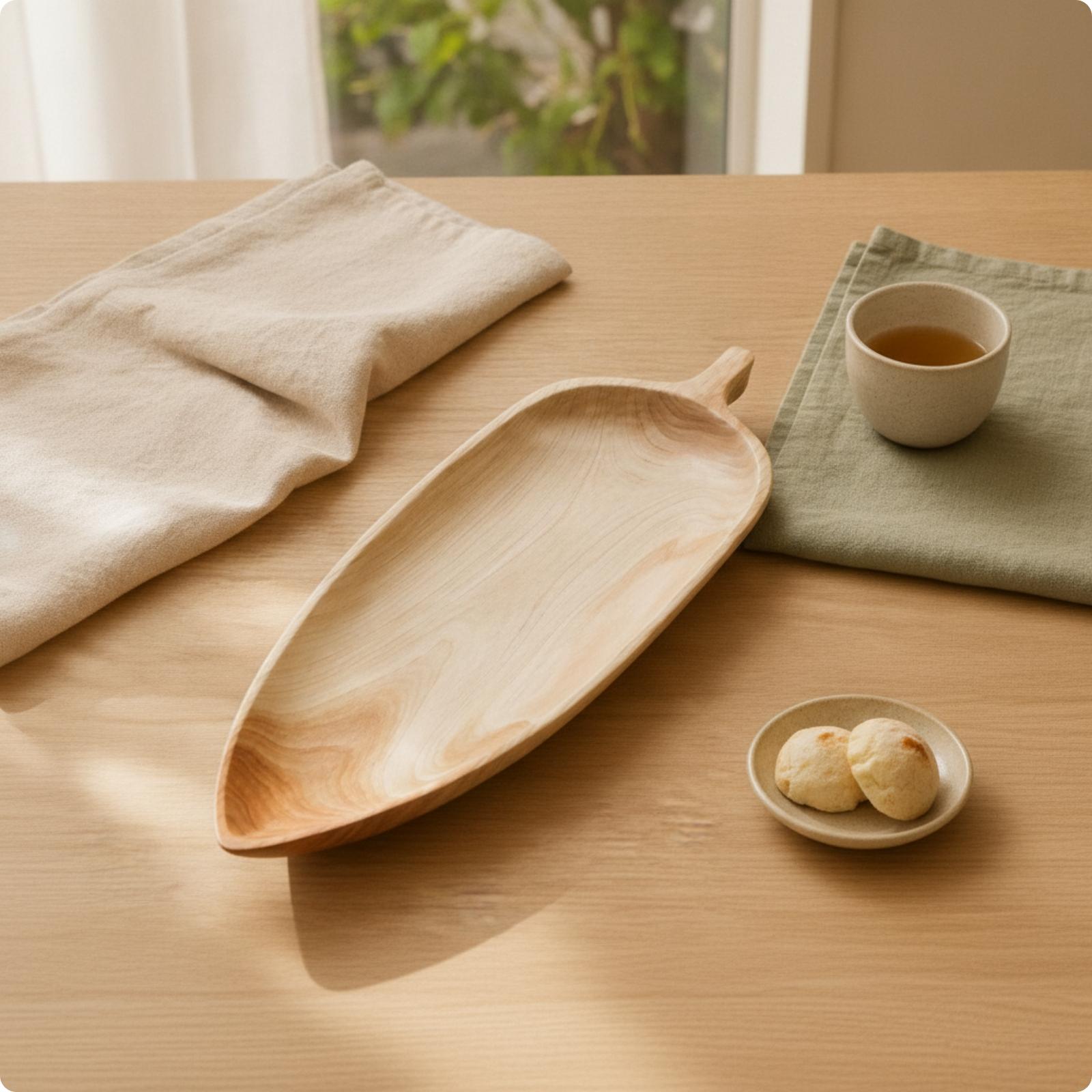 Elegant Beech Wood Serving Tra - Food Platter Snacks recension och pris