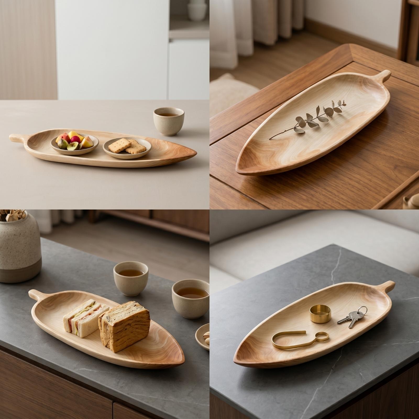 Elegant Beech Wood Serving Tra - Food Platter Snacks recension och pris