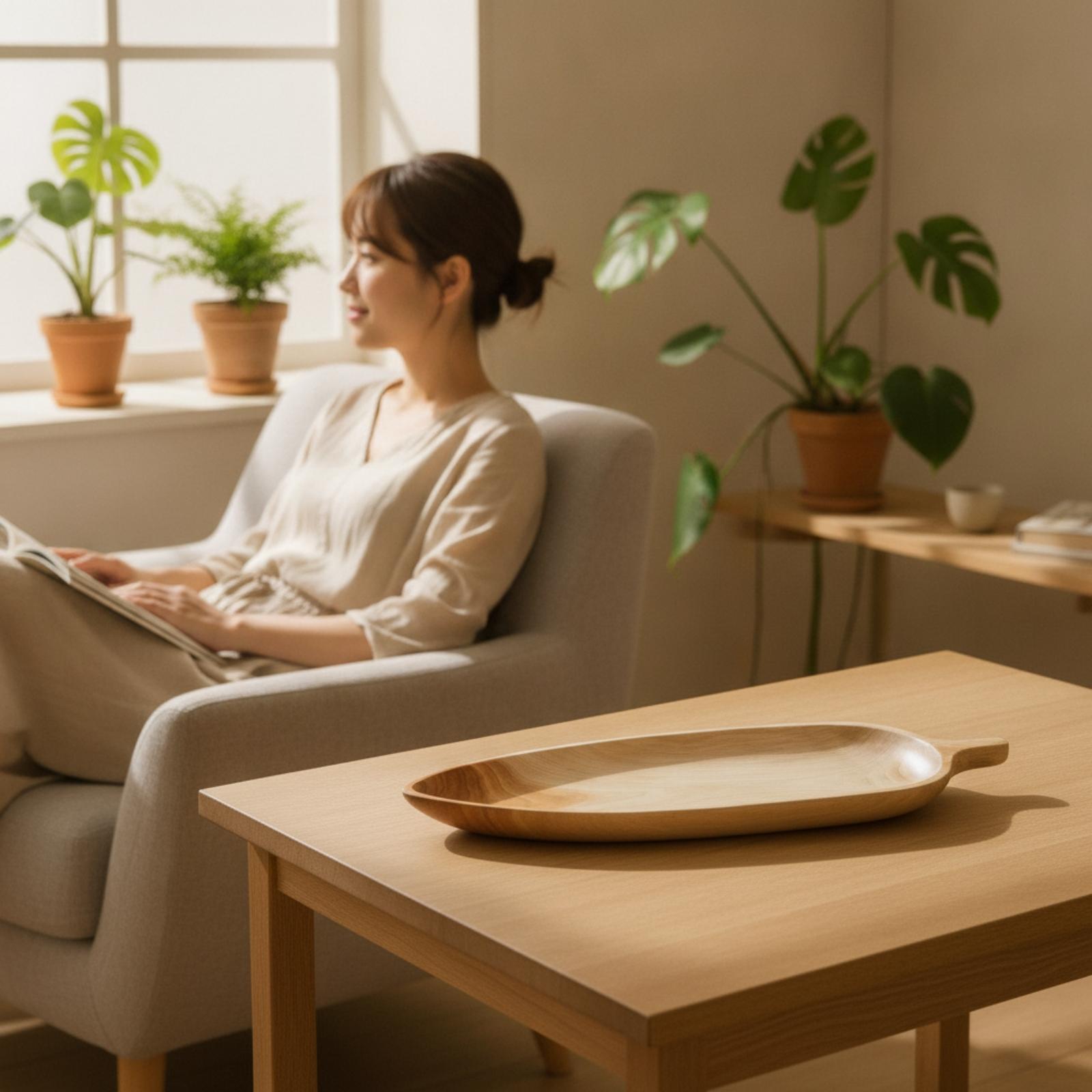 Elegant Beech Wood Serving Tra - Food Platter Snacks recension och pris
