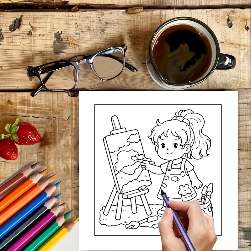 28 Pages Cozy Girls's Day Colo - Food And Snacks Coloring Book recension och pris