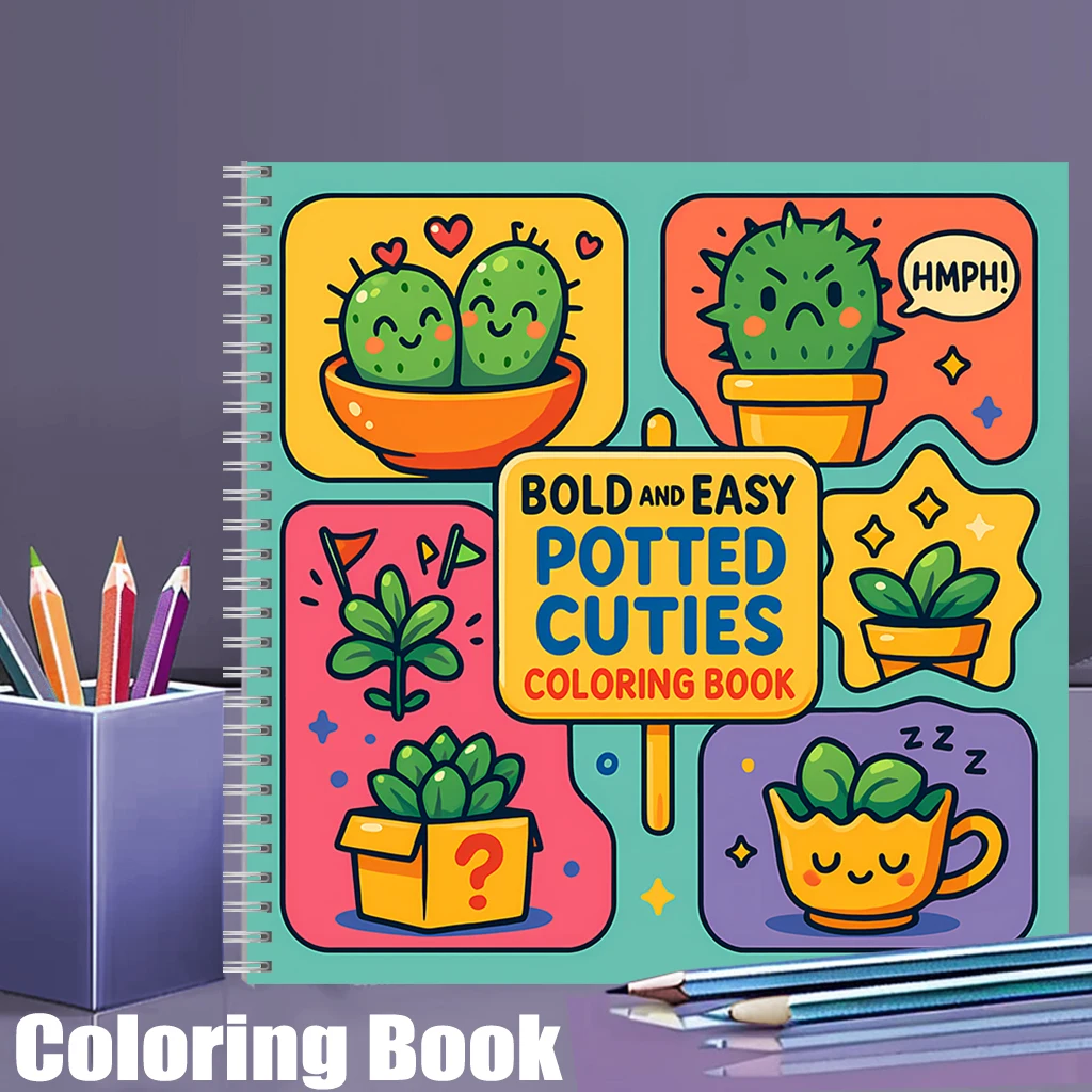 Easy Potted Cuties Coloring Bo - Food And Snacks Coloring Book recension och pris