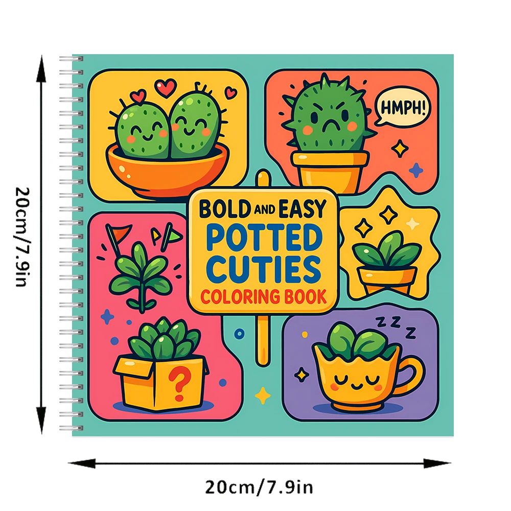 Easy Potted Cuties Coloring Bo - Food And Snacks Coloring Book recension och pris