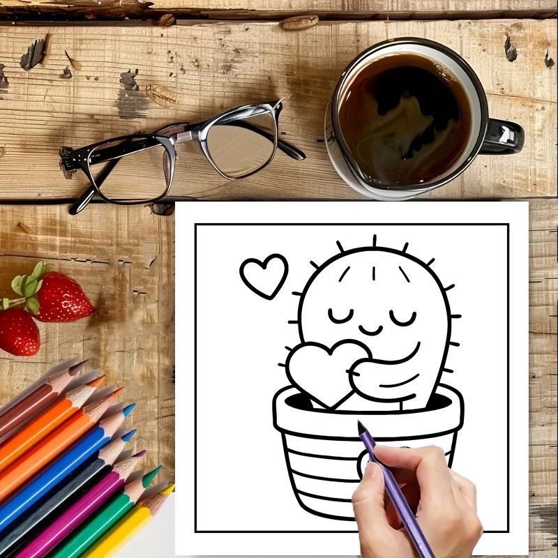 Easy Potted Cuties Coloring Bo - Food And Snacks Coloring Book recension och pris