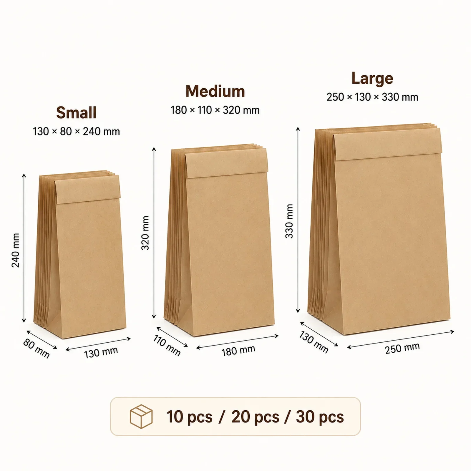 10-30Pcs Small Brown Kraft Pap - Food Like Snacks recension och pris