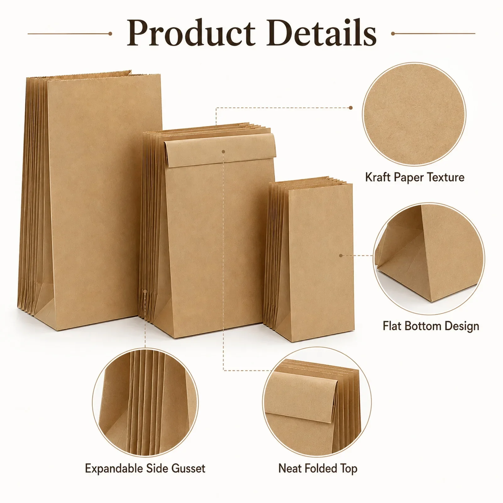 10-30Pcs Small Brown Kraft Pap - Food Like Snacks recension och pris