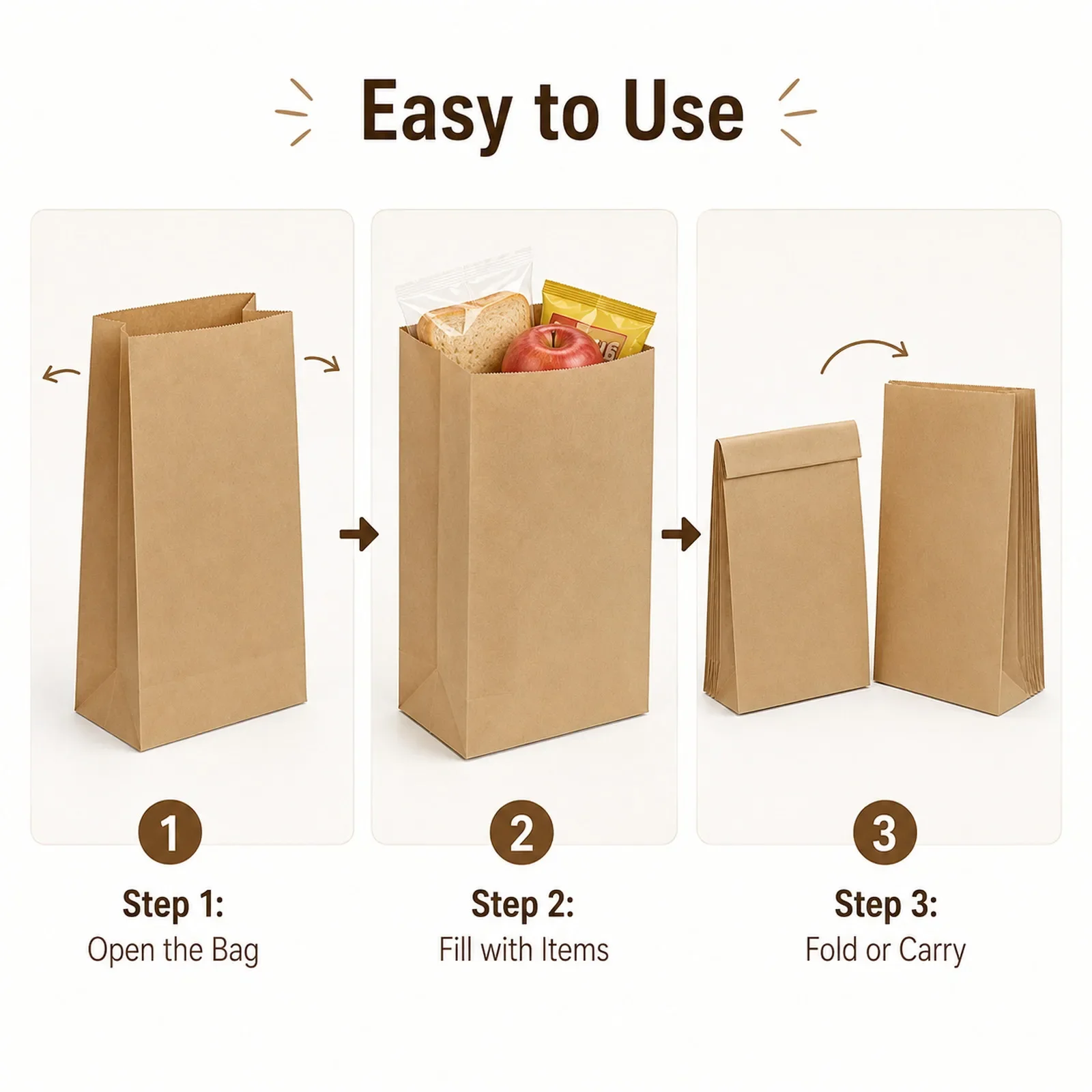 10-30Pcs Small Brown Kraft Pap - Food Like Snacks recension och pris