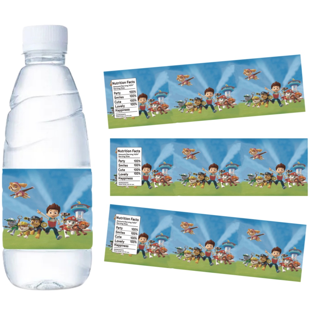 Paw Patrol Water Bottle Labels - Candy Sour Strip recension och pris